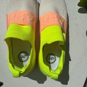 APL Kids' Neon Yellow and Orange Slip-On Sneakers